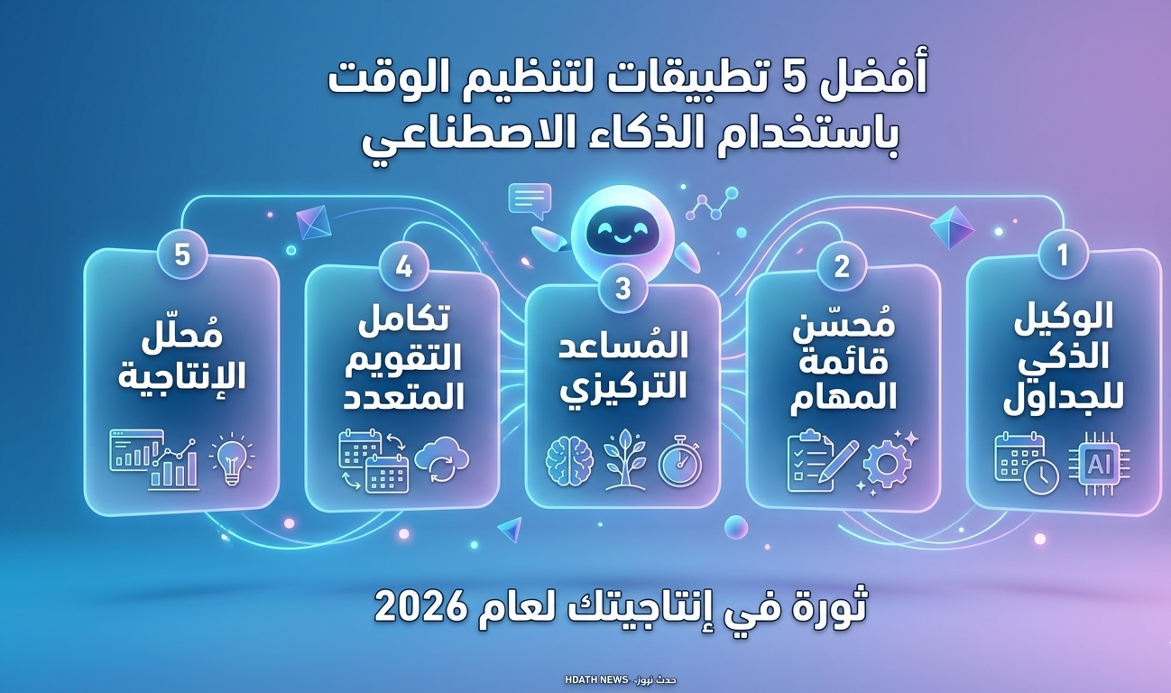 تطبيقات ذكاء اصطناعي لتنظيم الوقت